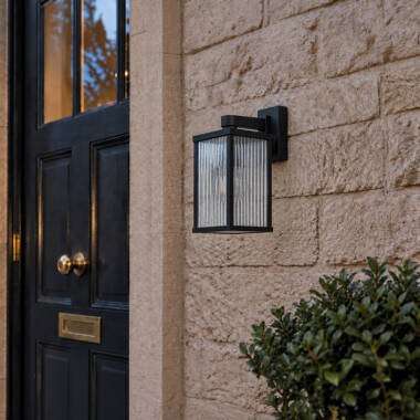 Image of Edit Aster Ridged Glass Outdoor Hanging Wall Light