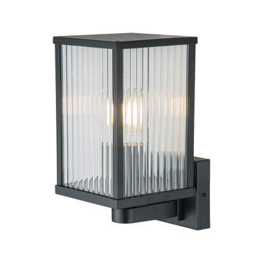 Image of Edit Aster Ridged Glass Outdoor Lantern Wall Light