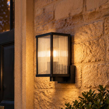 Edit Aster Ridged Glass Outdoor Lantern Wall Light