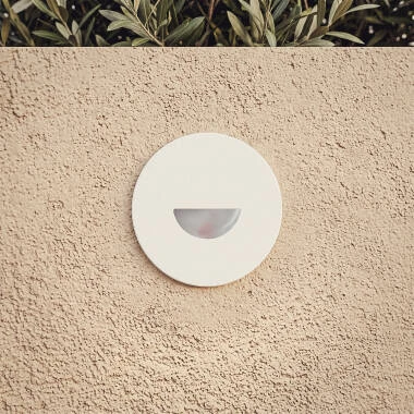 Edit Guell Round 2W Warm White LED Recessed Outdoor Wall Light