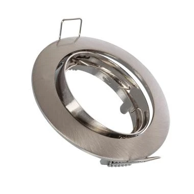 Round Tilting Downlight Bezel Cutout 72mm for a GU10/GU5.3 LED Bulb - Satin Chrome