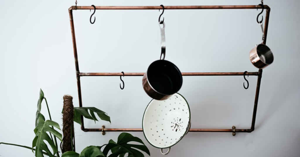 hanging frying pans kitchen storage