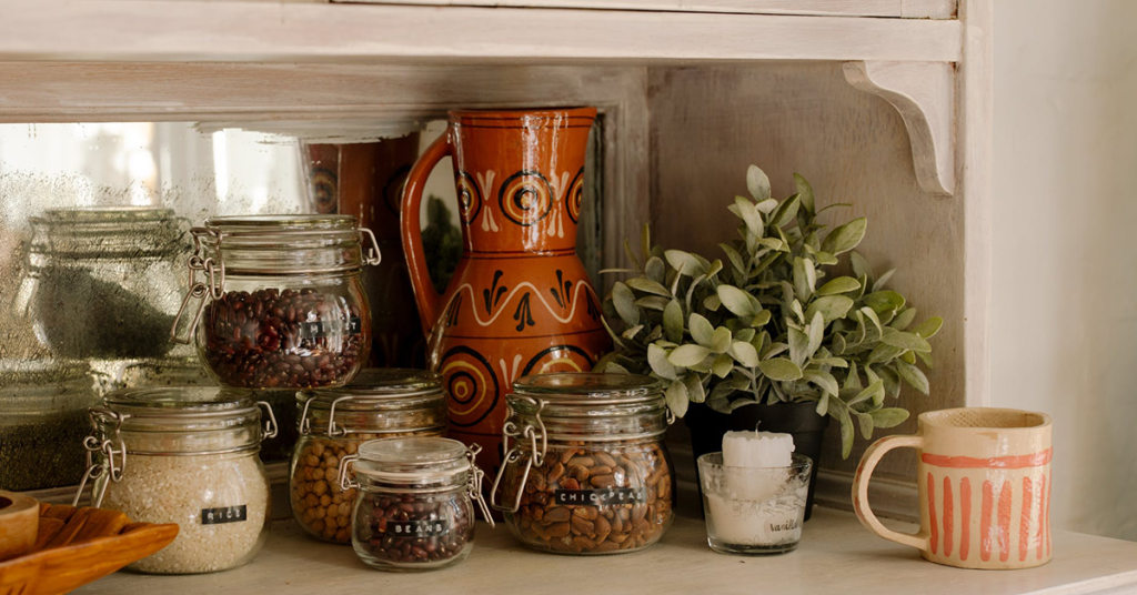 glass jar food storage kitchen aesthetic