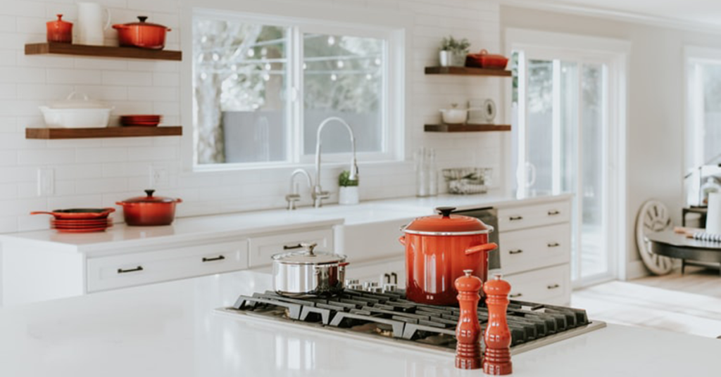 pop of colour beautiful kitchen orange