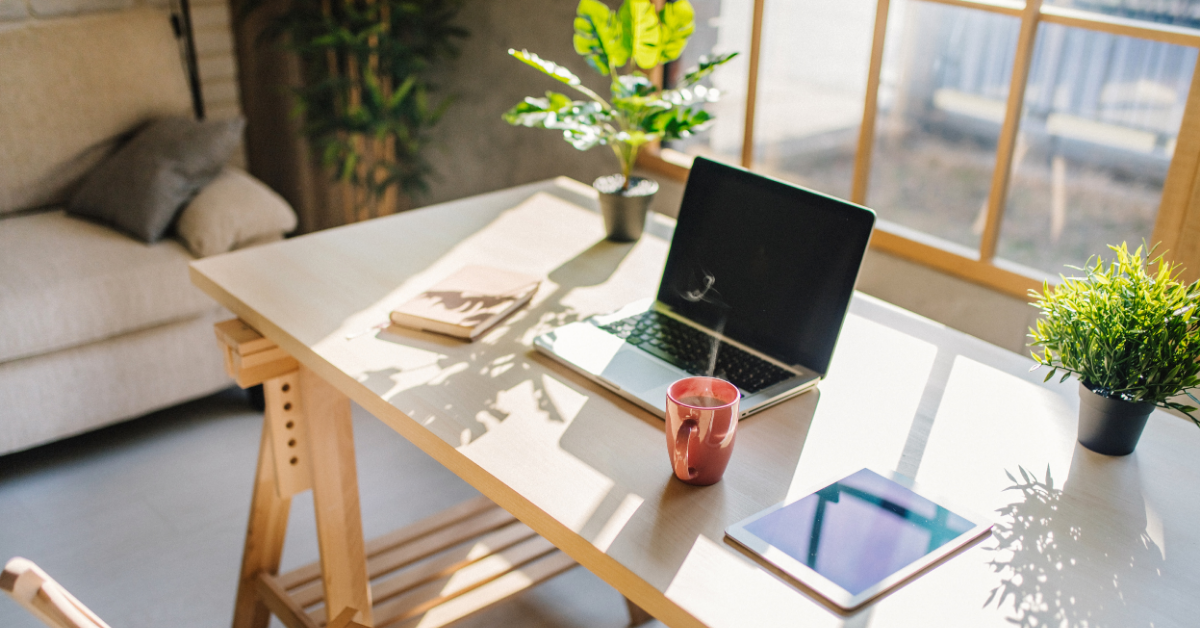 natural lighting in home office space working from home tips