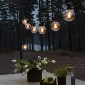 KONSTSMIDE 9.15M AMBER LED GLOBE FESTOON LIGHTS - 10 LIGHT STARTER SET