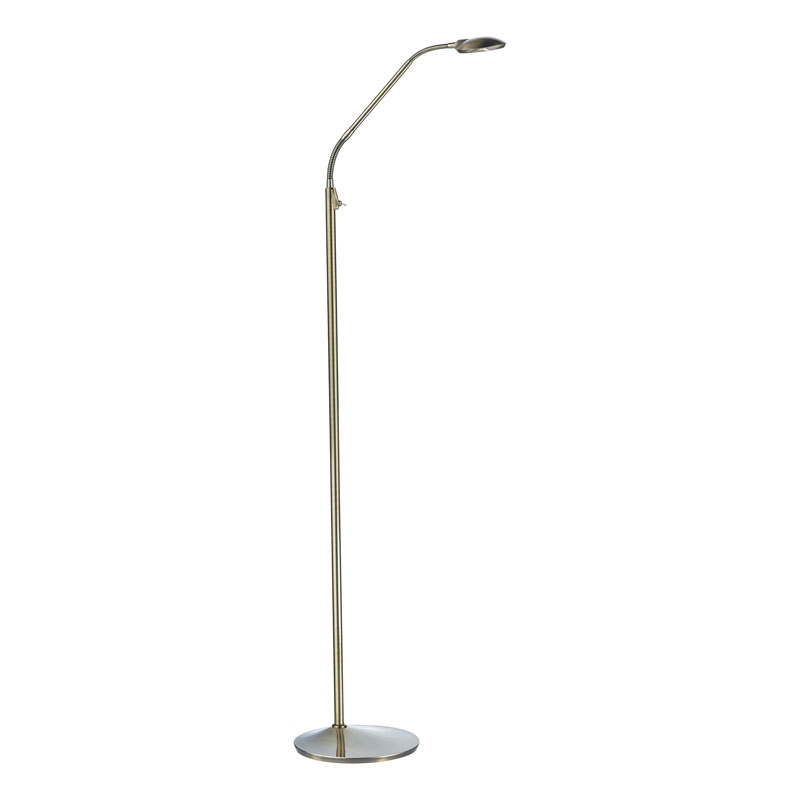 Dar Wellington LED Floor Lamp - Antique Brass