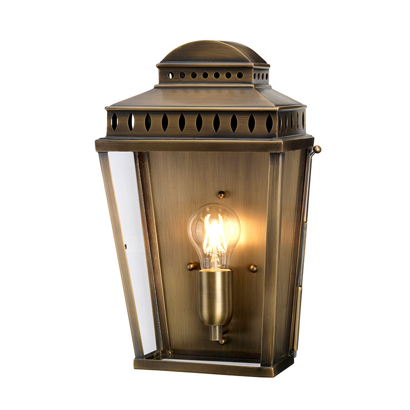 Elstead Mansion House Half Lantern Outdoor Wall Light - Aged Brass
