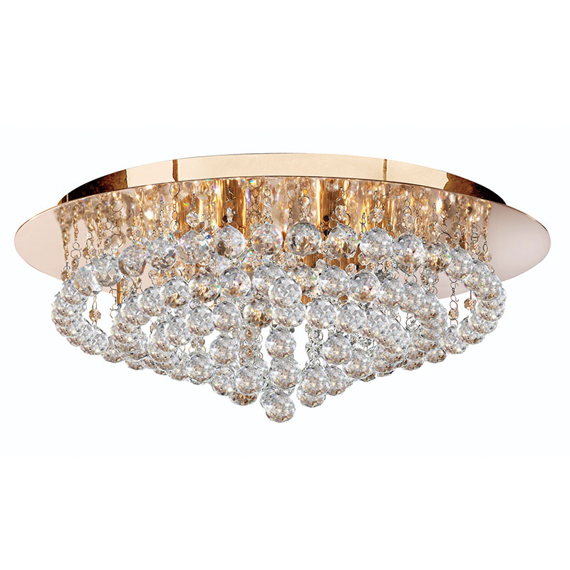Searchlight Hanna 8 Light Flush Light - Gold
