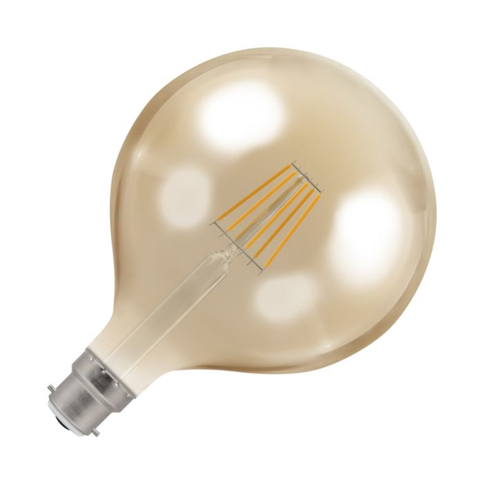 Crompton 7.5W Very Warm White Dimmable LED Decorative Filament 120mm Globe Bulb Bayonet Cap Lighting Direct