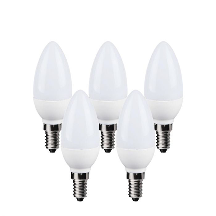 Envirolight 6W Warm White LED Candle Bulb - Small Screw Cap - Pack of 5