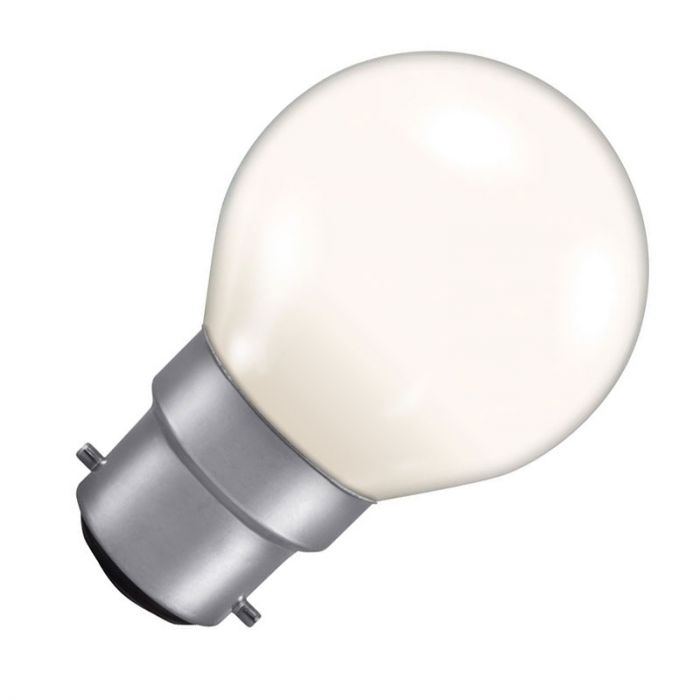 15W Coloured Golf Ball Bulb - Bayonet Cap - White
