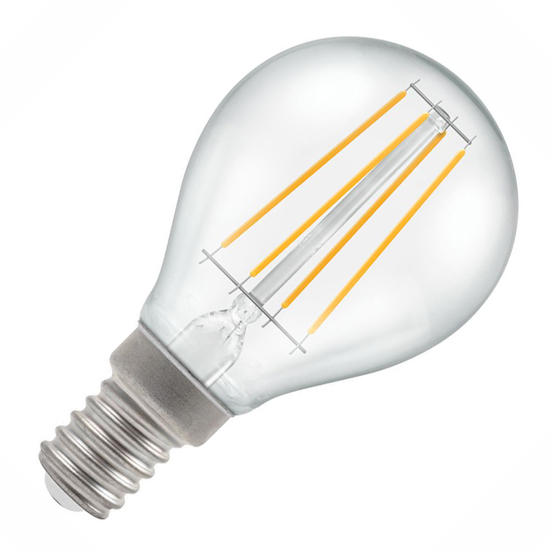 Crompton 5W Warm White Dimmable LED Decorative Filament Golf Ball Bulb - Small Screw Cap