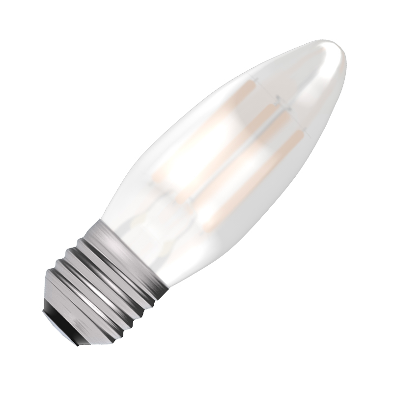 Bell 3.3W Warm White 470lm LED Dimmable Decorative Filament Satin Candle Bulb - Screw Cap