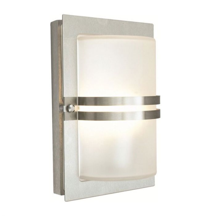 Norlys Basel Wall Light - Stainless Steel with Frosted Glass