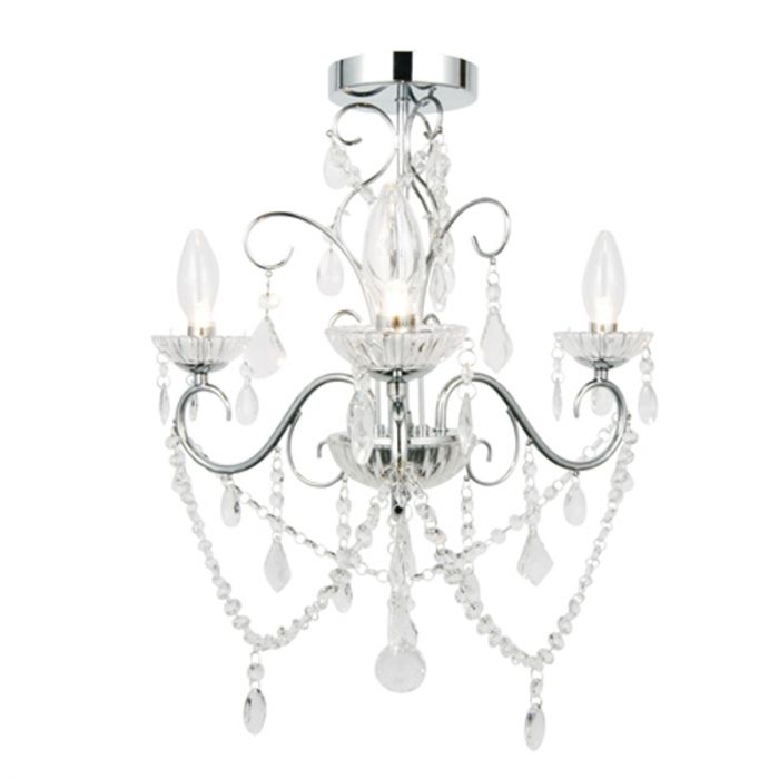 Vela 3 Light Chandelier - Chrome