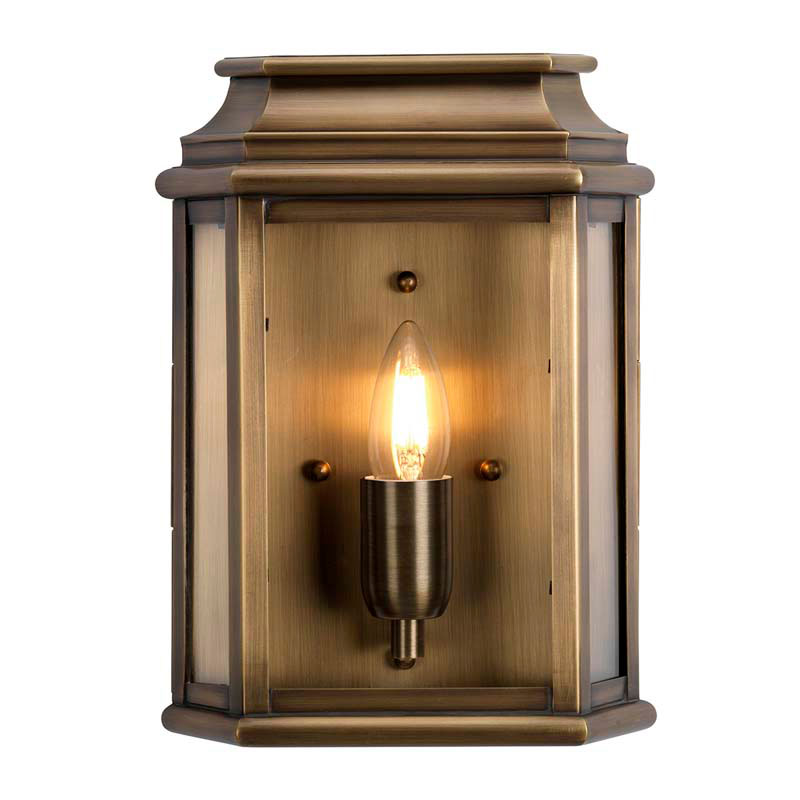 Elstead St Martins Half Lantern Outdoor Wall Light - Brass