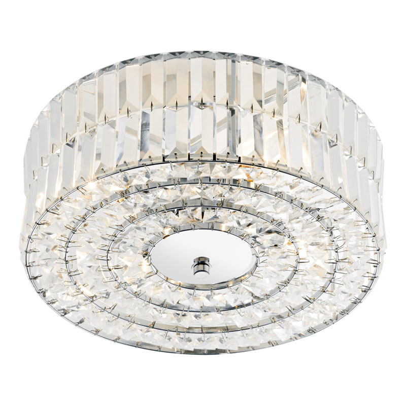 Dar Errol Flush Ceiling Light - Polished Chrome