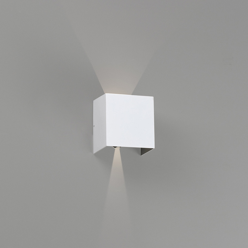 Faro Barcelona Olan LED Outdoor Up & Down Wall Light - White