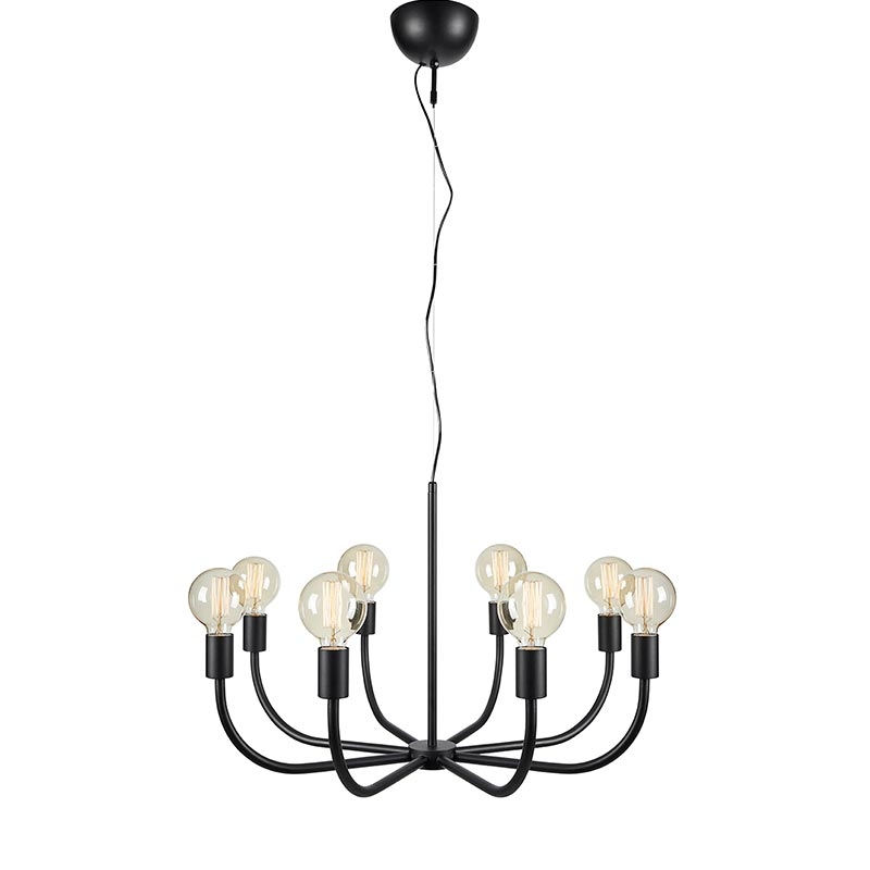 Amistoso 8 Arm Ceiling Pendant Light - Black