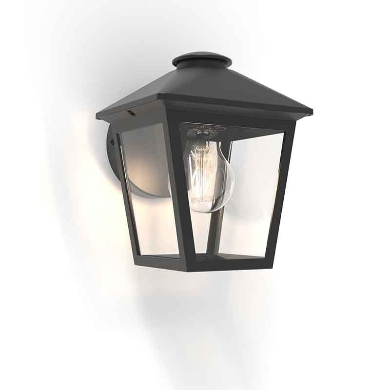 Lutec Zago Outdoor Lantern Wall Light - Black