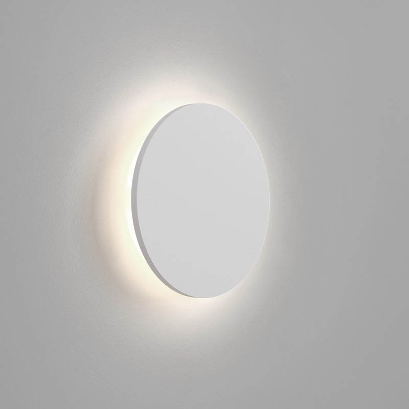 Astro Eclipse Round 250 LED 3000K Flush Wall Light - Plaster