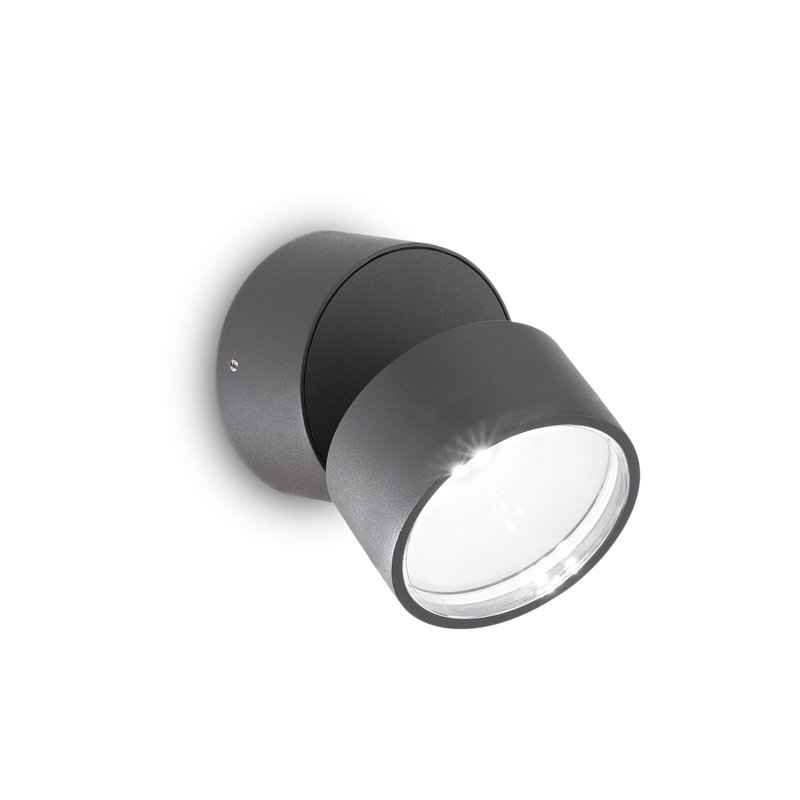 Omega Round Outdoor Warm White LED Wall Mounted Spotlight - Anthracite