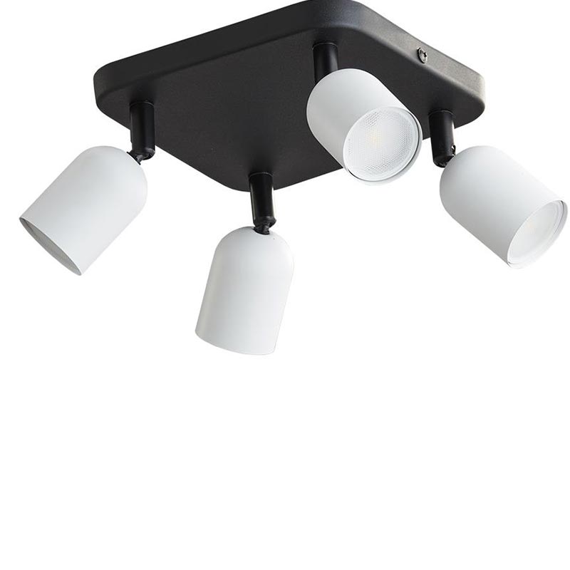 Edit Noir 4 Light Spotlight Plate - Black & White