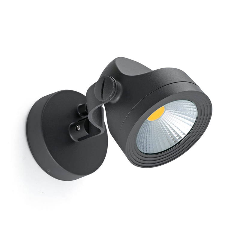 Faro Barcelona Alfa LED Outdoor Wall Mounted Spotlight - Dark Grey