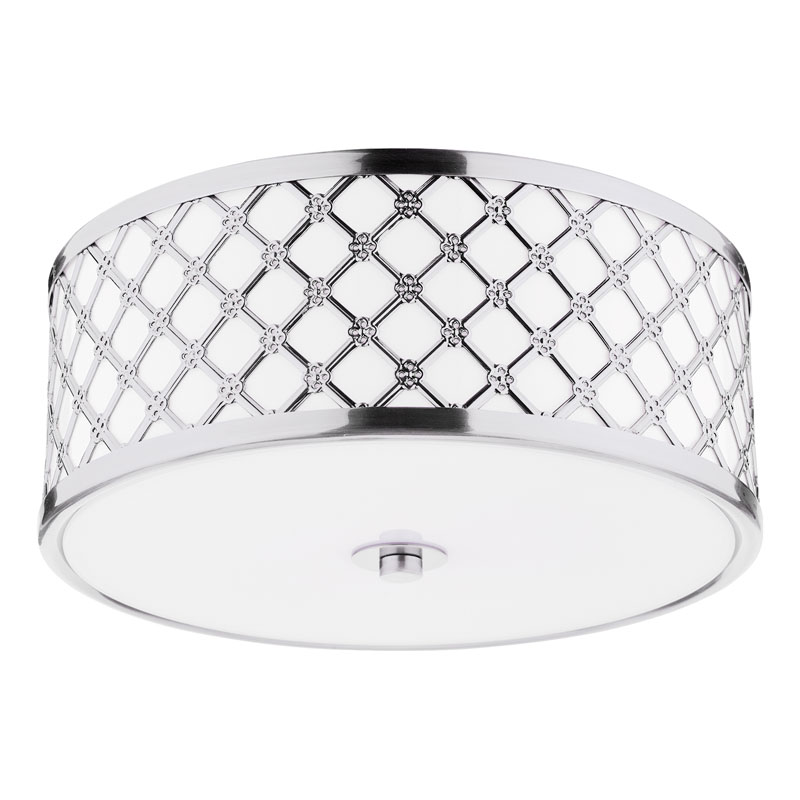 Dar Civic Flush Ceiling Light - Polished Chrome