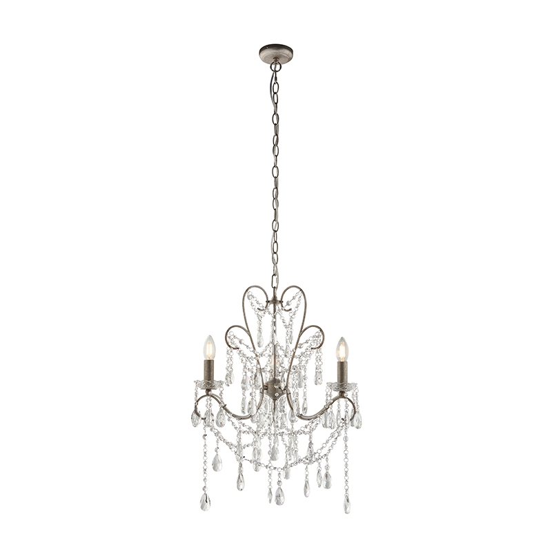 Luxia Willow 5 Light Chandelier - Aged Silver