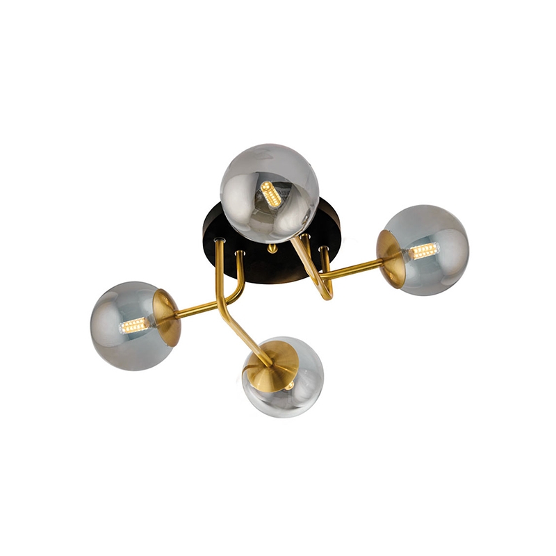 Edit Fiore Flush Ceiling Light - Black & Gold