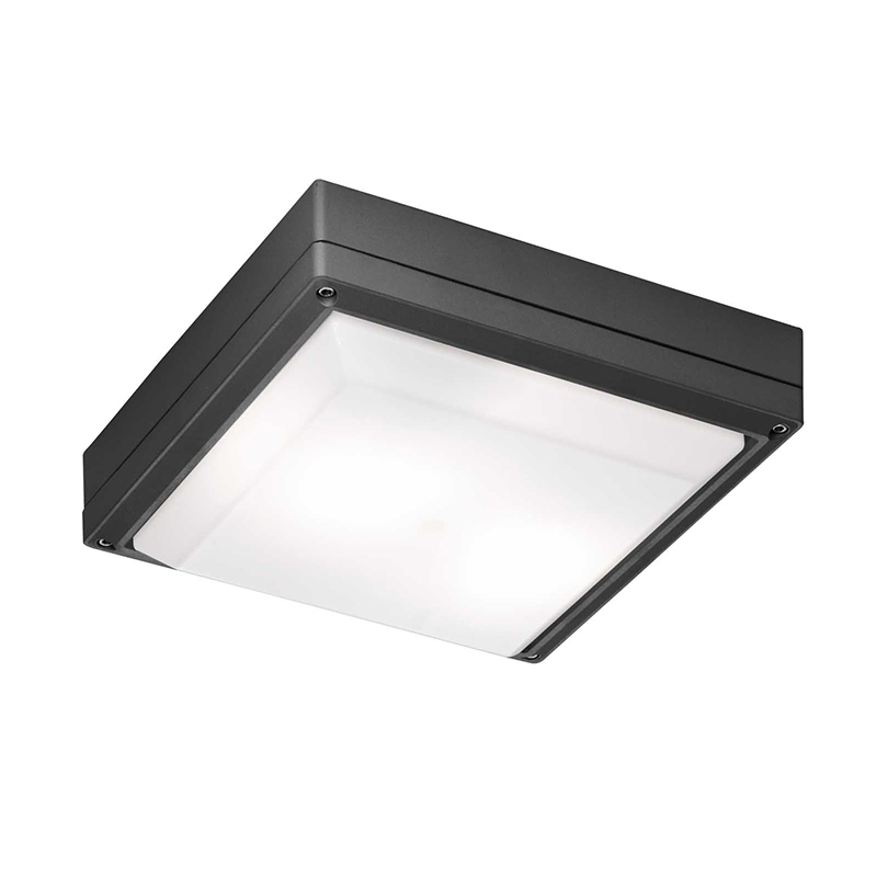 Edit Leros Square Outdoor Flush Ceiling Light - Anthracite