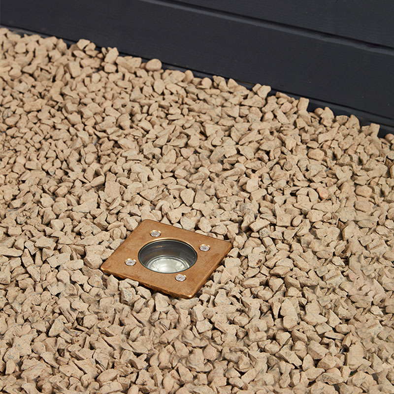 Westport Coastal Tenby Square Recessed Ground Light - Brass