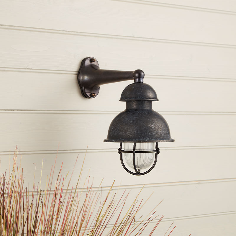 Westport Coastal Margate Outdoor Wall Light - Oxidised Black