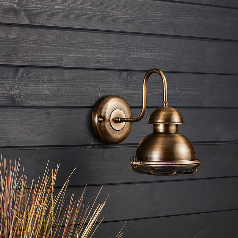 Westport Coastal Maritime Outdoor Wall Light - Brass