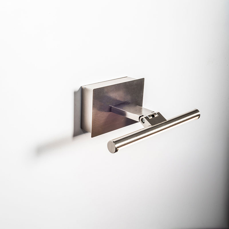 Slimline Small Battery Operated LED Picture Light - Satin Nickel