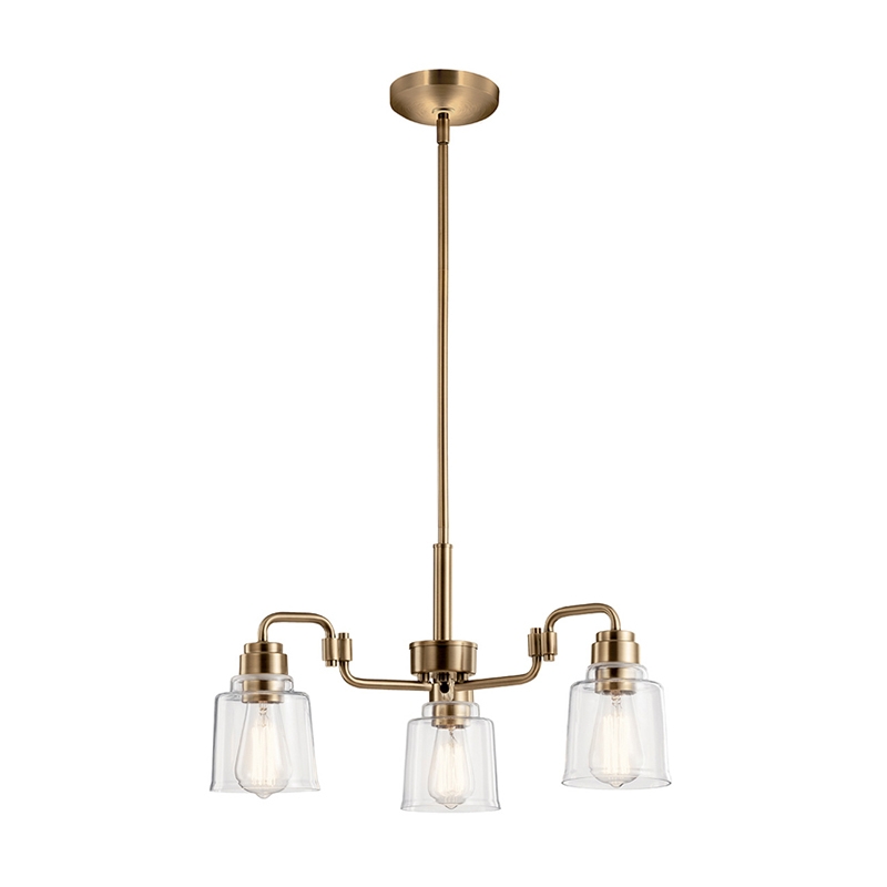 Kichler Aivian 3 Light Chandelier - Weathered Brass
