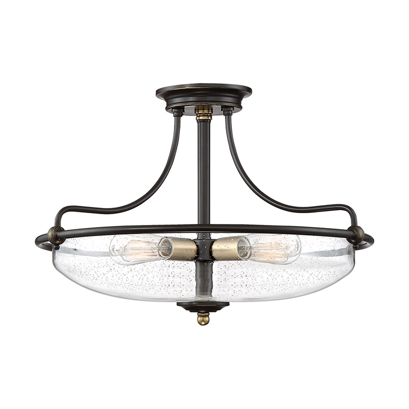 Quoizel Griffin 4 Light Semi Flush Ceiling Light - Palladium Bronze