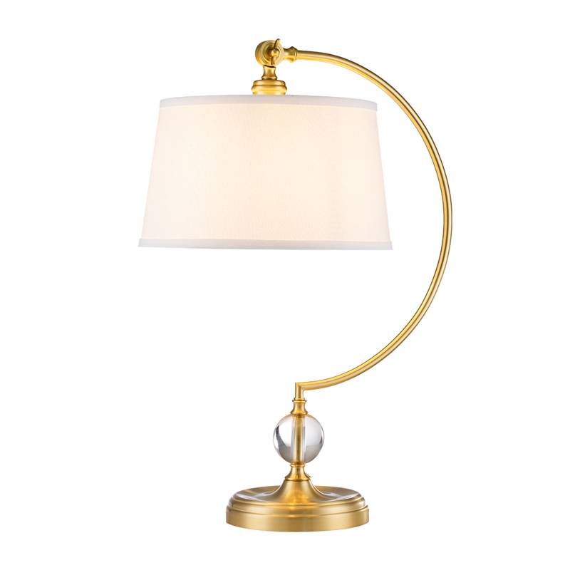 Quoizel Jenkins Table Lamp - Brushed Brass with Cream Shade