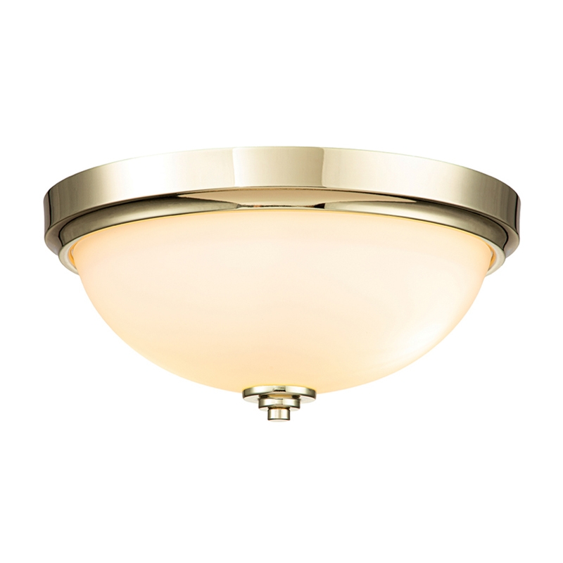 Feiss Malibu Bathroom Flush Ceiling Light - Polished Brass