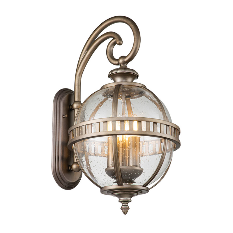 Kichler Halleron 3 Light Outdoor Wall Light - Burnished Bronze with Clear Seeded Glass