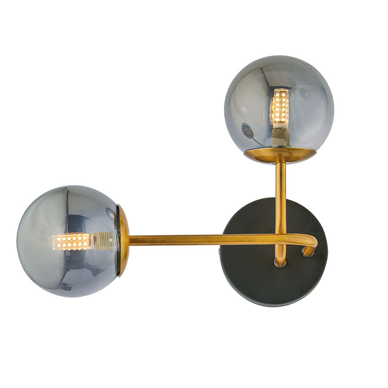Edit Fiore Twin Wall Light - Black & Gold