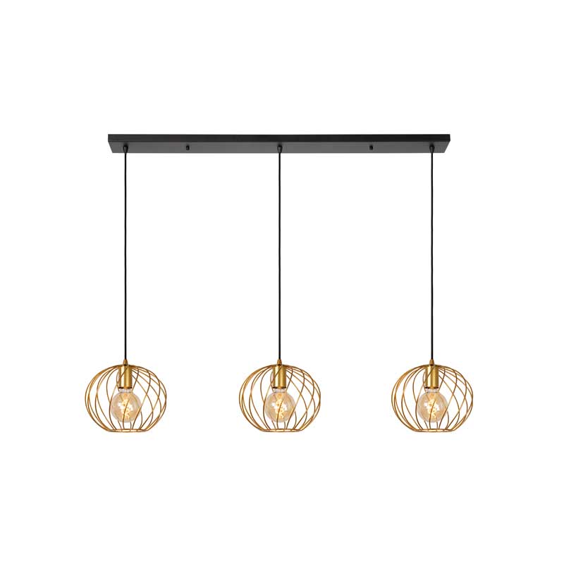 Lucide Danza 3 Light Bar Pendant - Matt Gold
