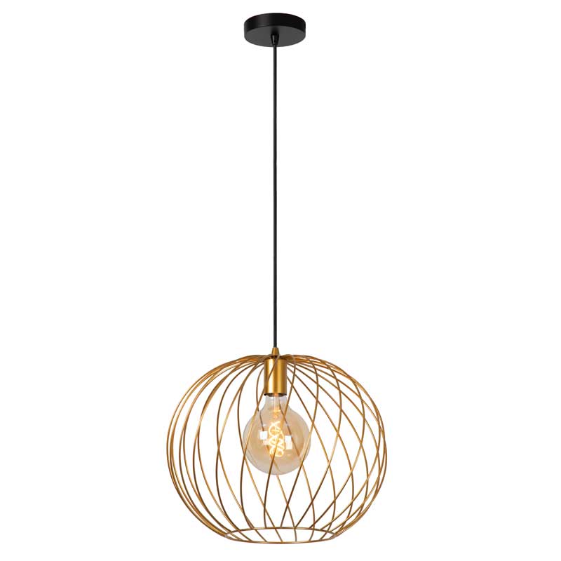 Lucide Danza Large Single Pendant - Matt Gold