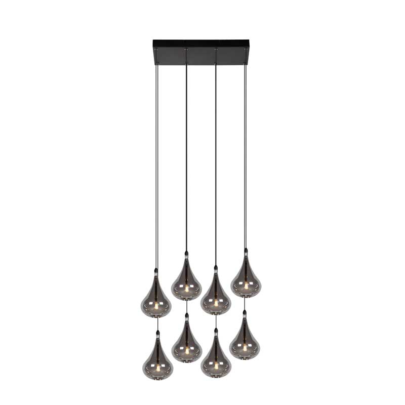 Lucide Tears 8 Light Bar Pendant - Black