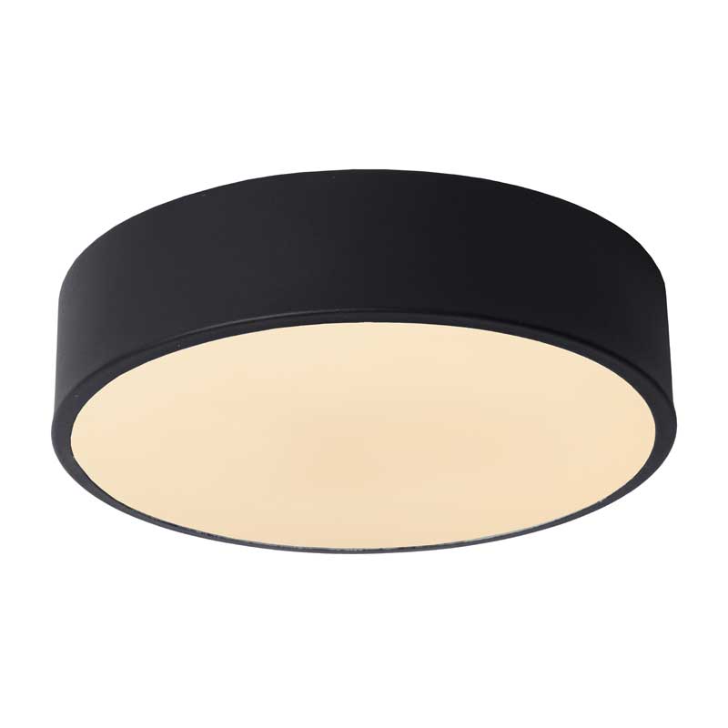 Lucide Unar 12W LED Flush Light - Black