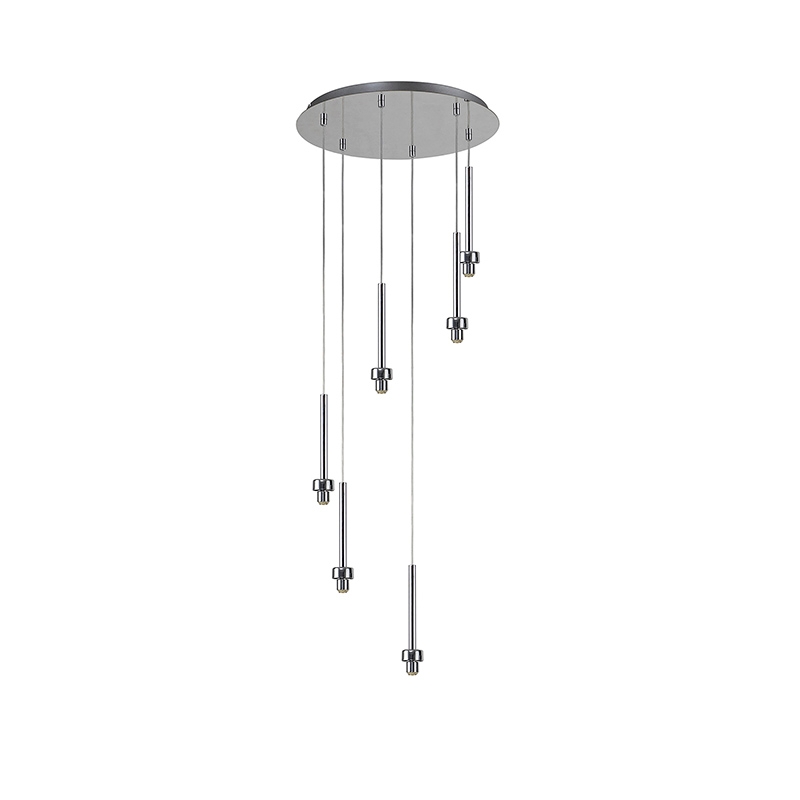 Arcdon 6 Light Cluster Ceiling Pendant Lamp Holder - Polished Chrome