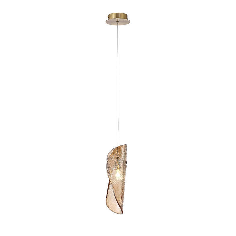 Carnival Glass Ceiling Pendant Light - Amber