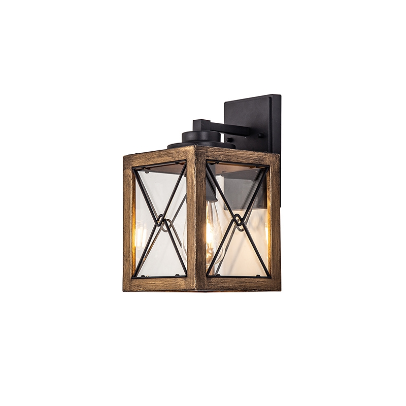 Drumond 260 Outdoor Wall Light - Black and Wood